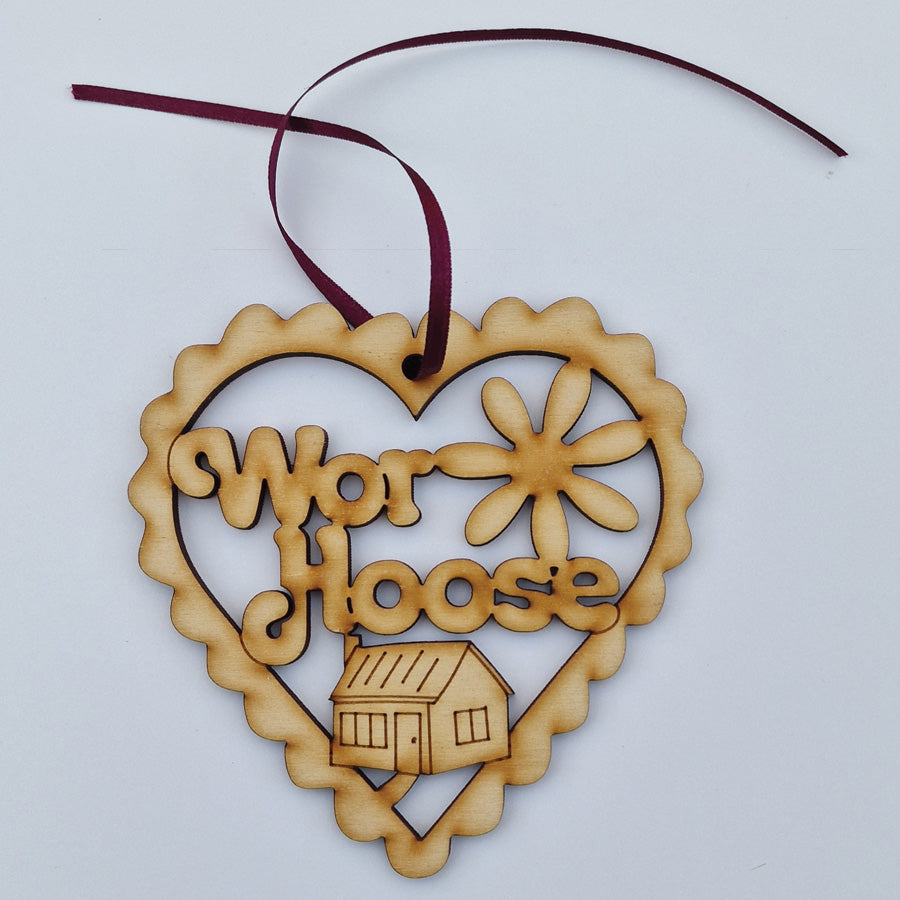 wor hoose geordie christmas tree decoration bauble. Unique lazer cut newcastle gifts